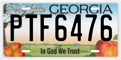 GA license plate PTF6476