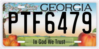 GA license plate PTF6479