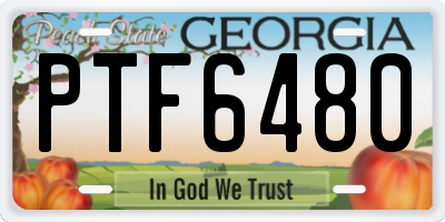 GA license plate PTF6480