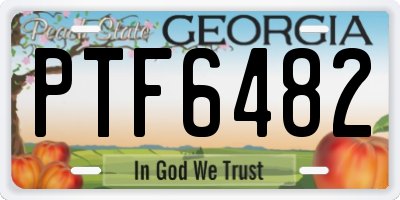 GA license plate PTF6482