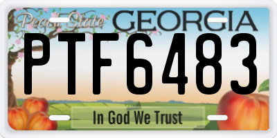 GA license plate PTF6483