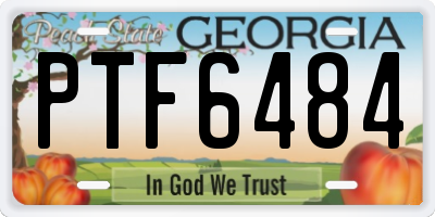 GA license plate PTF6484