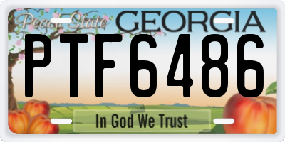 GA license plate PTF6486