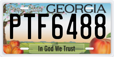 GA license plate PTF6488