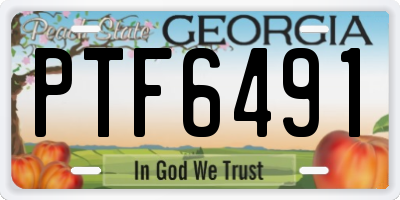 GA license plate PTF6491