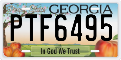 GA license plate PTF6495