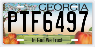 GA license plate PTF6497
