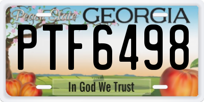 GA license plate PTF6498