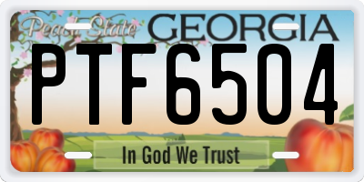 GA license plate PTF6504