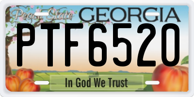GA license plate PTF6520