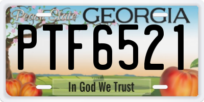 GA license plate PTF6521