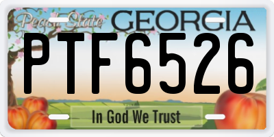 GA license plate PTF6526