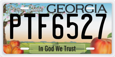 GA license plate PTF6527