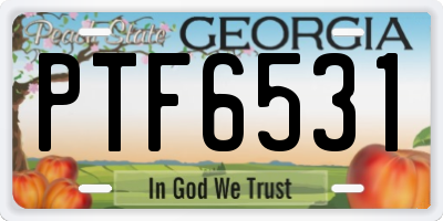 GA license plate PTF6531