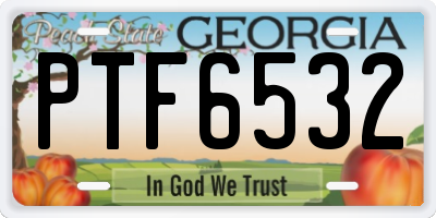 GA license plate PTF6532