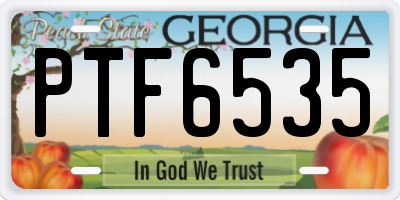 GA license plate PTF6535