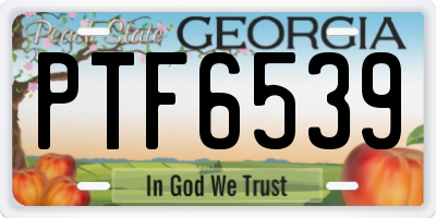 GA license plate PTF6539
