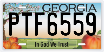 GA license plate PTF6559