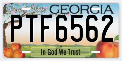 GA license plate PTF6562
