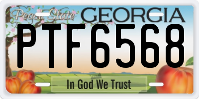 GA license plate PTF6568