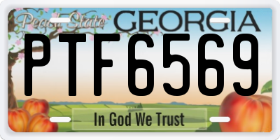 GA license plate PTF6569