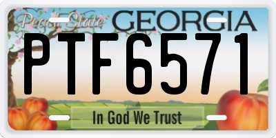 GA license plate PTF6571