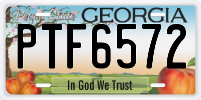 GA license plate PTF6572