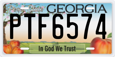 GA license plate PTF6574