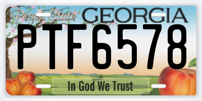 GA license plate PTF6578