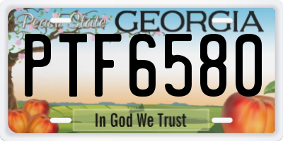 GA license plate PTF6580