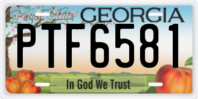 GA license plate PTF6581