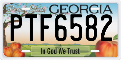 GA license plate PTF6582