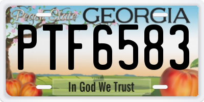 GA license plate PTF6583