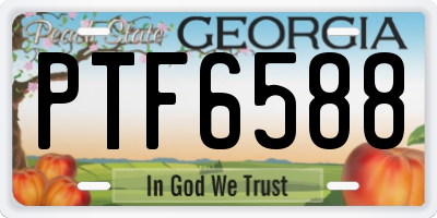 GA license plate PTF6588