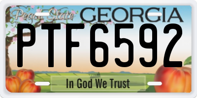 GA license plate PTF6592