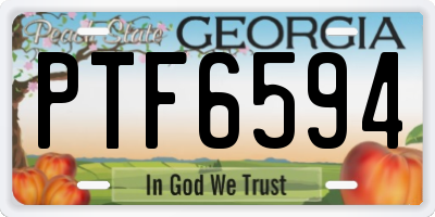 GA license plate PTF6594