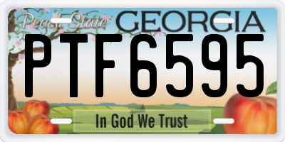 GA license plate PTF6595