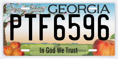 GA license plate PTF6596