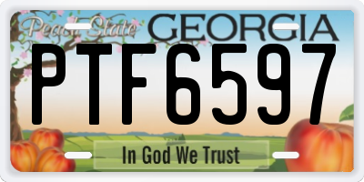 GA license plate PTF6597