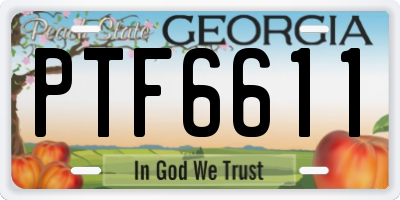 GA license plate PTF6611