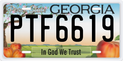 GA license plate PTF6619