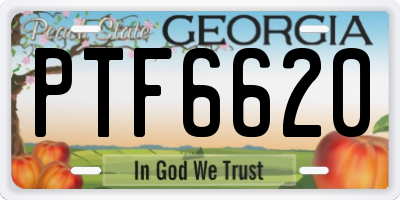 GA license plate PTF6620