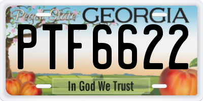 GA license plate PTF6622