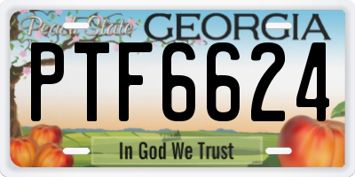GA license plate PTF6624