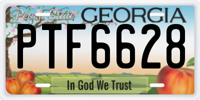 GA license plate PTF6628