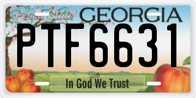 GA license plate PTF6631
