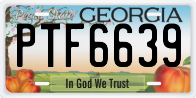 GA license plate PTF6639