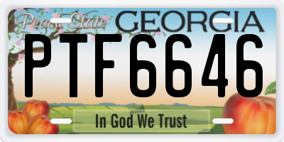 GA license plate PTF6646