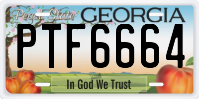GA license plate PTF6664