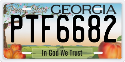 GA license plate PTF6682